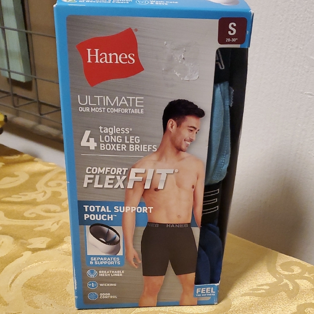 ⭐️3 For $20⭐️Hanes Black FlexFit Boxer Briefs Ultimate Comfort